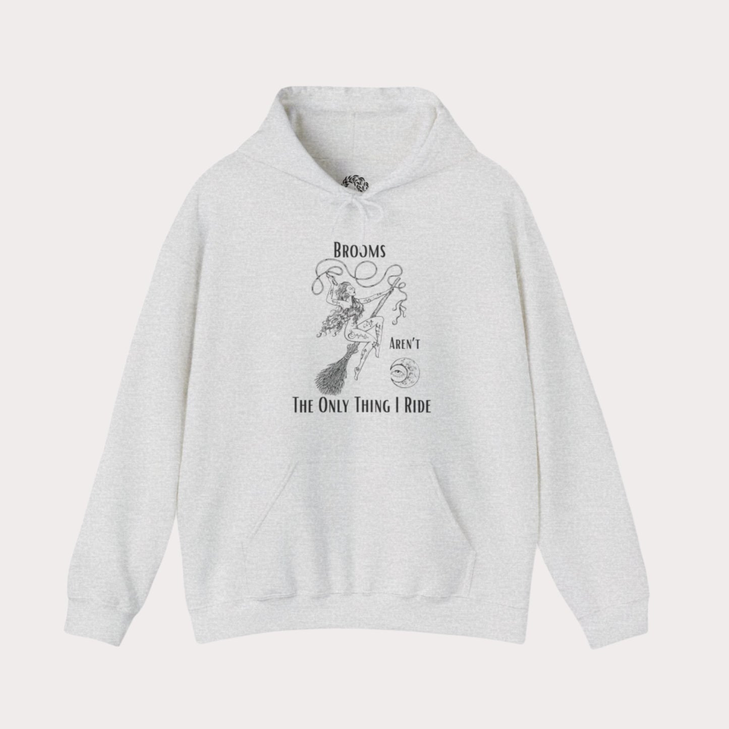 'Brooms Aren't The Only Think I Ride' Flying Witch on a Broom Graphic Unisex Heavy Blend™ Hooded Sweatshirt