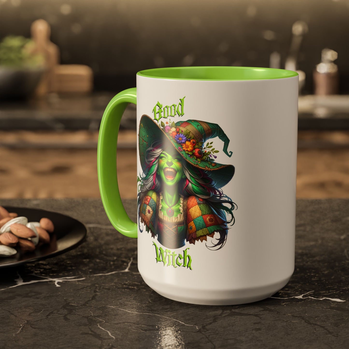 The Faegrin—'Good Witch' 'Bad Witch' 15oz Ceramic Duality Mug - Enchanting Drinkware for the Mystical Soul