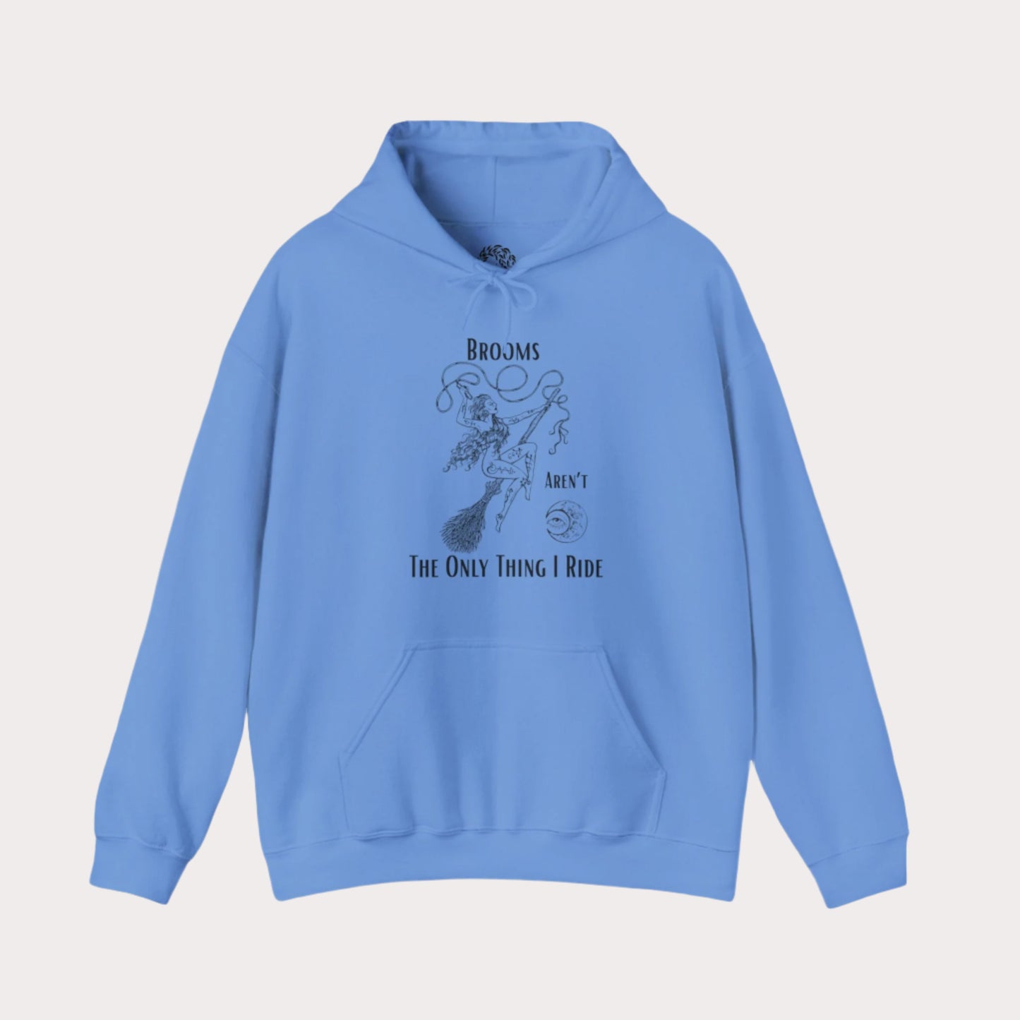 'Brooms Aren't The Only Think I Ride' Flying Witch on a Broom Graphic Unisex Heavy Blend™ Hooded Sweatshirt