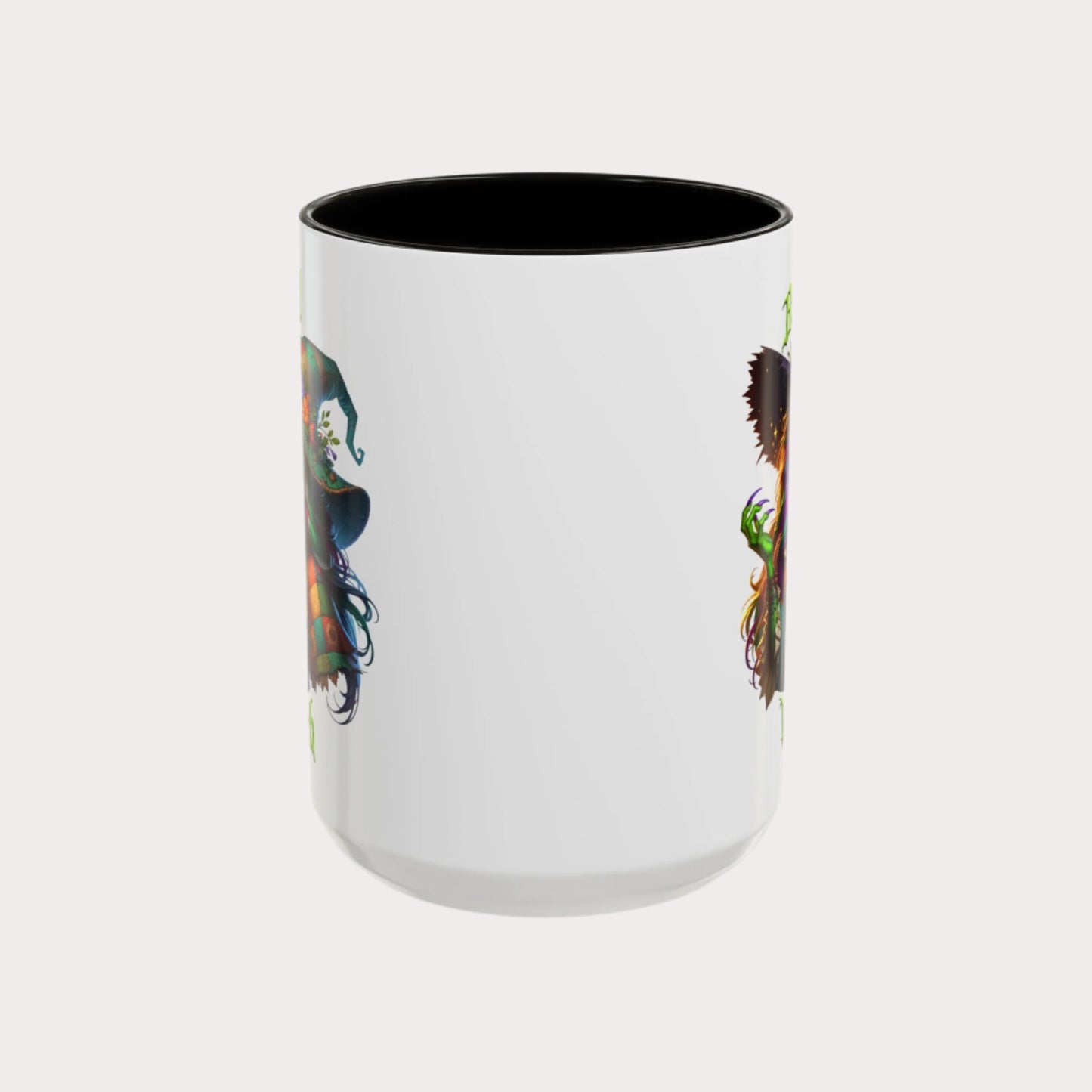 The Faegrin—'Good Witch' 'Bad Witch' 15oz Ceramic Duality Mug - Enchanting Drinkware for the Mystical Soul