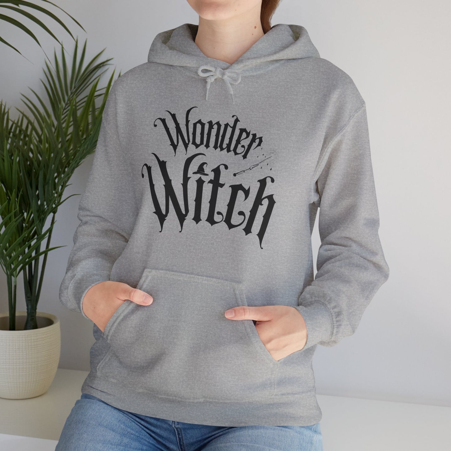 'Wonder Witch' Unisex Heavy Blend™ Hooded Sweatshirt - Cozy Magic for Halloween and Everyday Wear