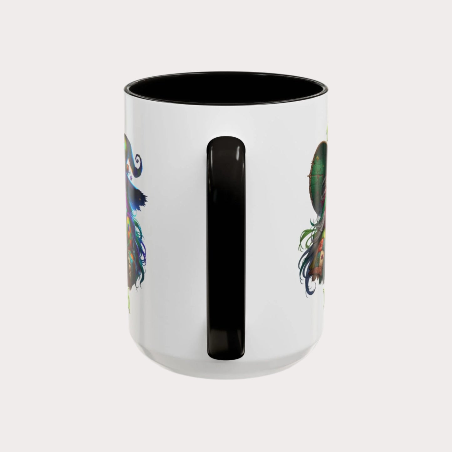 The Faegrin—'Good Witch' 'Bad Witch' 15oz Ceramic Duality Mug - Enchanting Drinkware for the Mystical Soul