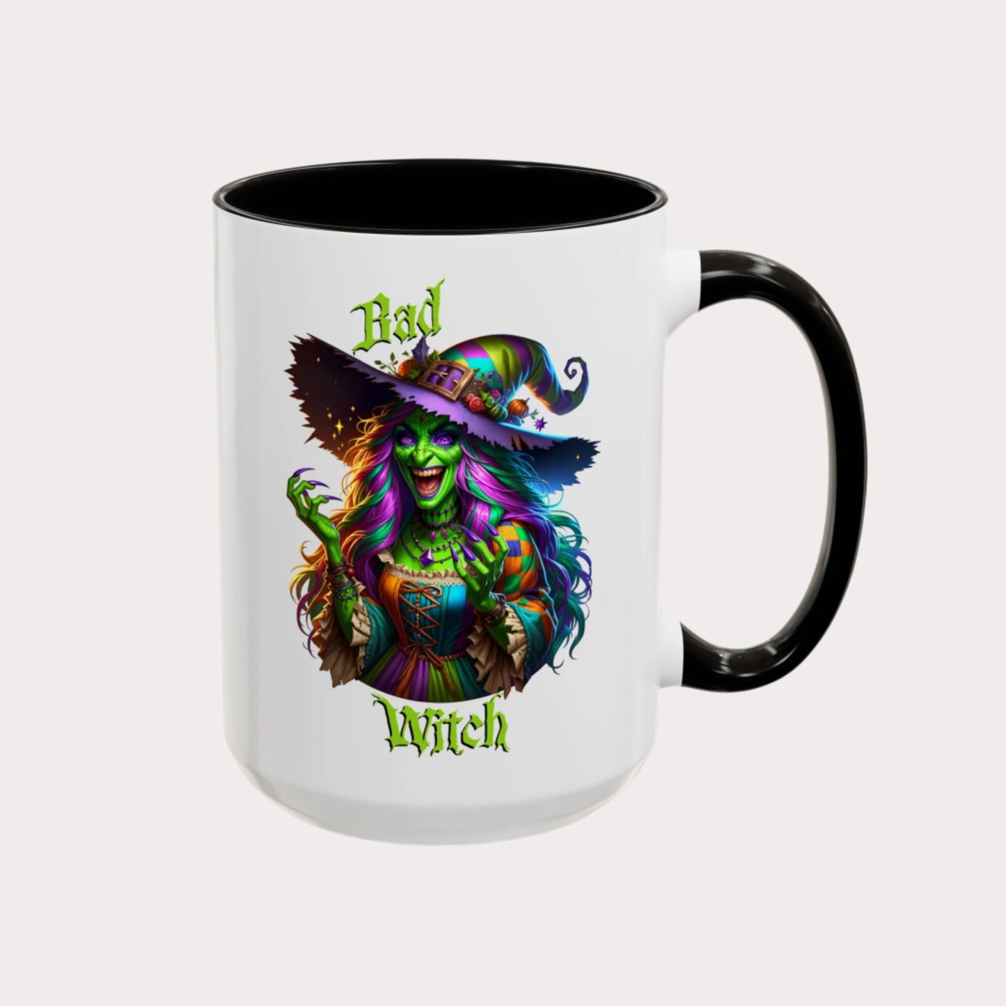 The Faegrin—'Good Witch' 'Bad Witch' 15oz Ceramic Duality Mug - Enchanting Drinkware for the Mystical Soul