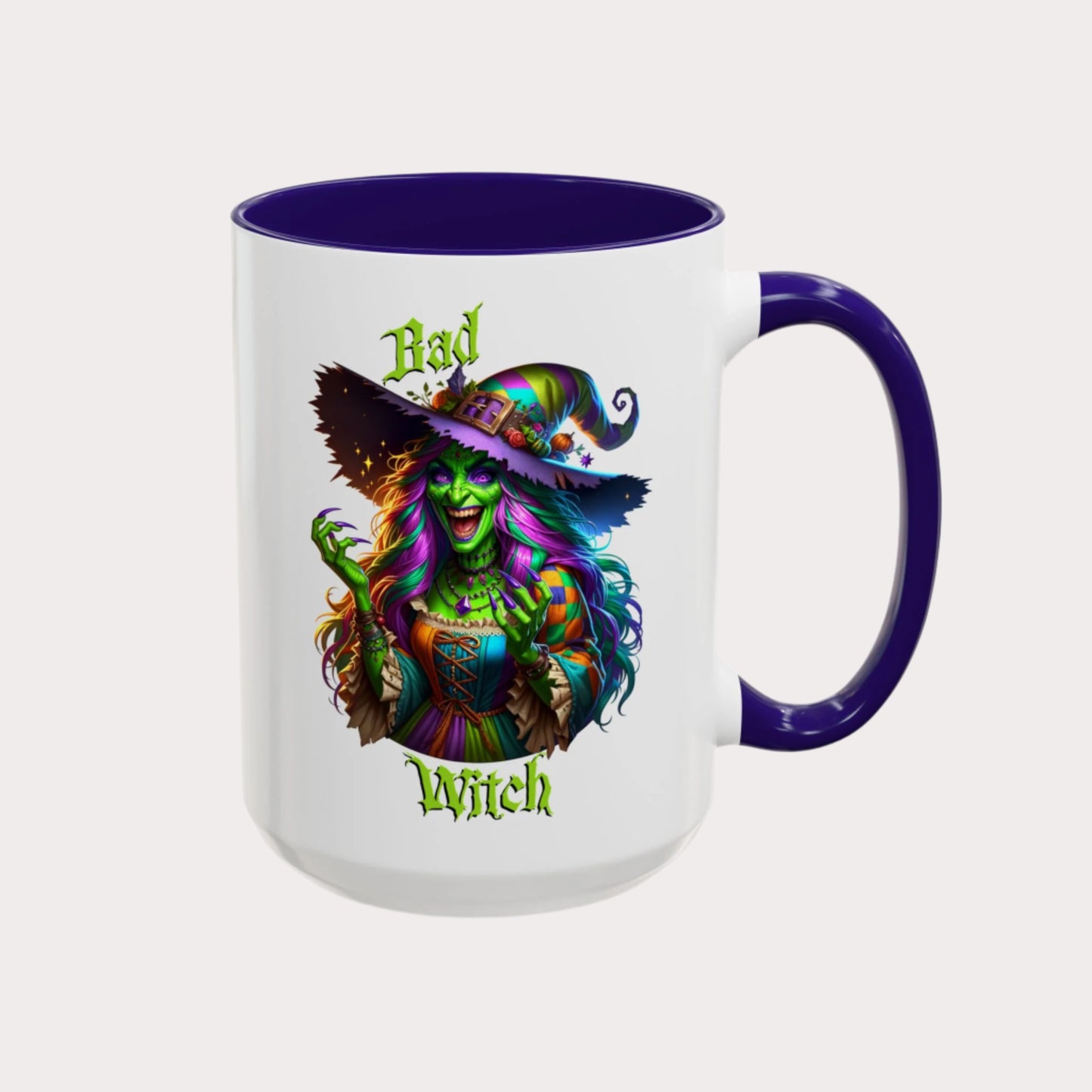 The Faegrin—'Good Witch' 'Bad Witch' 15oz Ceramic Duality Mug - Enchanting Drinkware for the Mystical Soul