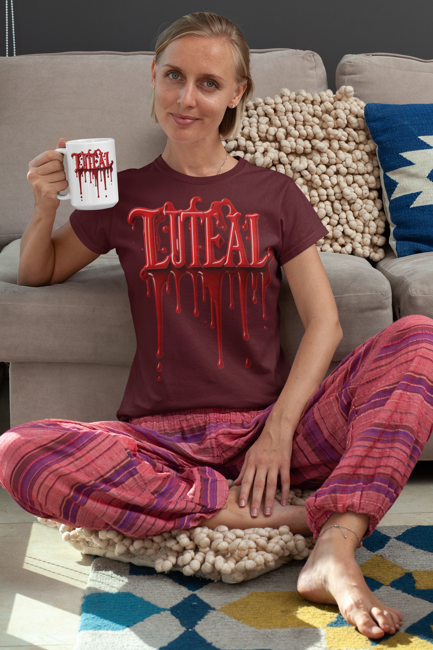 LUTEAL Drip Logo Mug – Sip with Power – 15oz Mug - Coffee Cup for for Menstrual Awareness