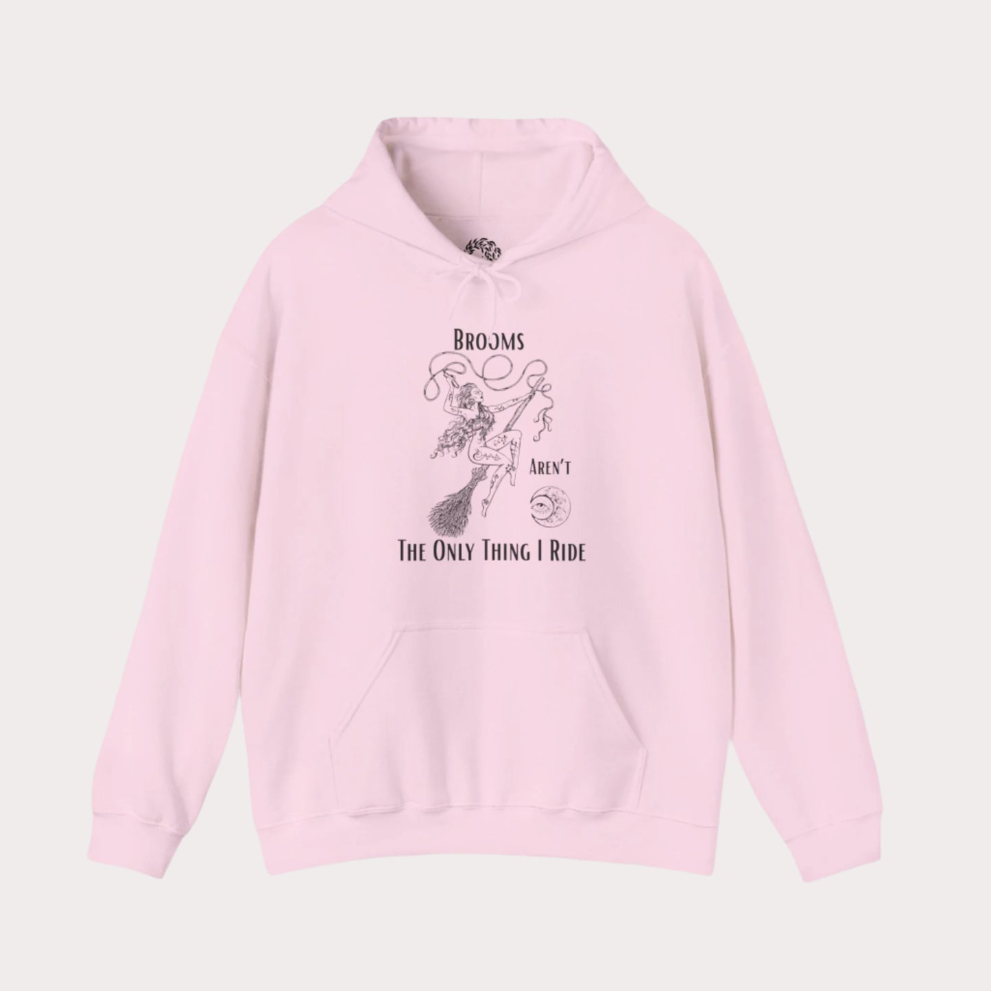 'Brooms Aren't The Only Think I Ride' Flying Witch on a Broom Graphic Unisex Heavy Blend™ Hooded Sweatshirt