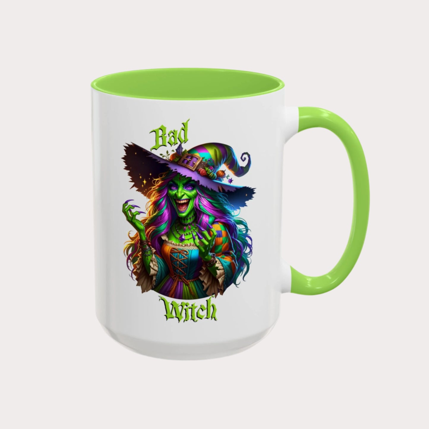 The Faegrin—'Good Witch' 'Bad Witch' 15oz Ceramic Duality Mug - Enchanting Drinkware for the Mystical Soul