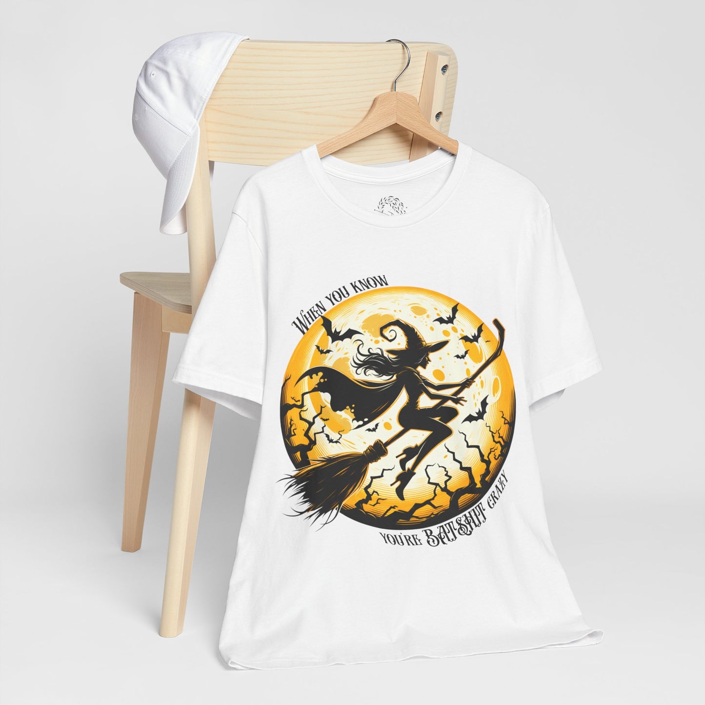 'When You Know You're Batshit Crazy' Flying Witch Graphic T-Shirt