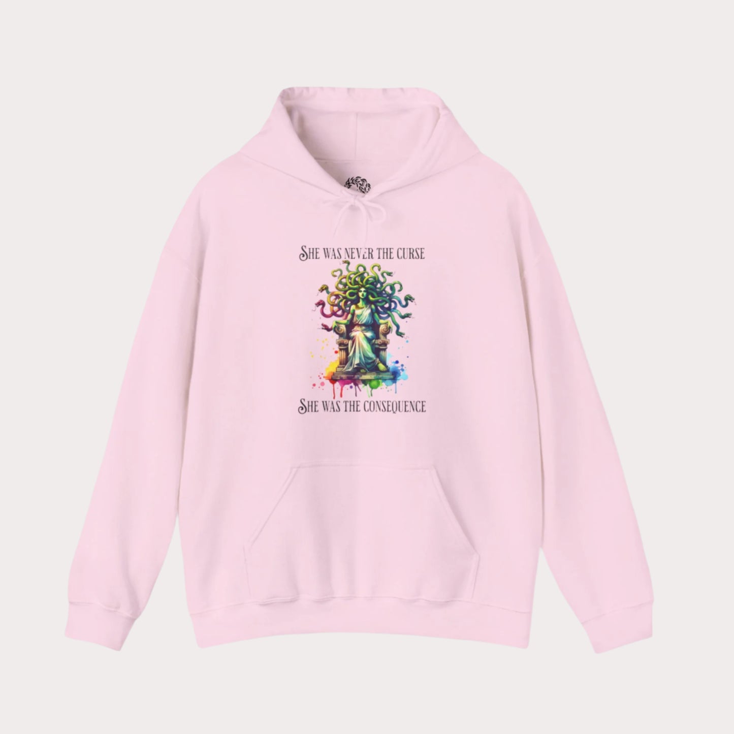 “She was never the curse—she was the consequence” Medusa Graphic Unisex Heavy Blend™ Hooded Sweatshirt