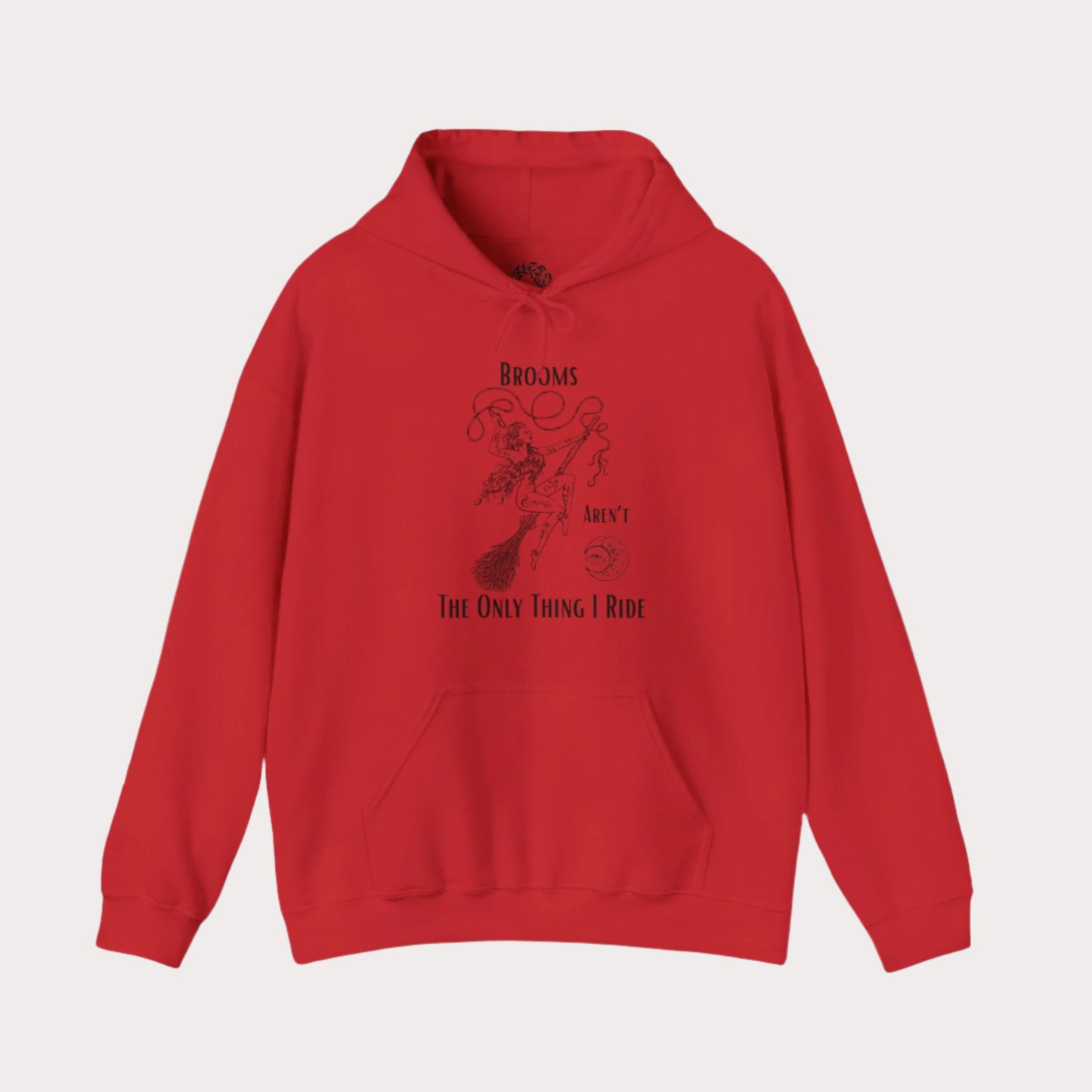 'Brooms Aren't The Only Think I Ride' Flying Witch on a Broom Graphic Unisex Heavy Blend™ Hooded Sweatshirt