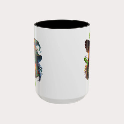 The Faegrin—'Good Witch' 'Bad Witch' 15oz Ceramic Duality Mug - Enchanting Drinkware for the Mystical Soul