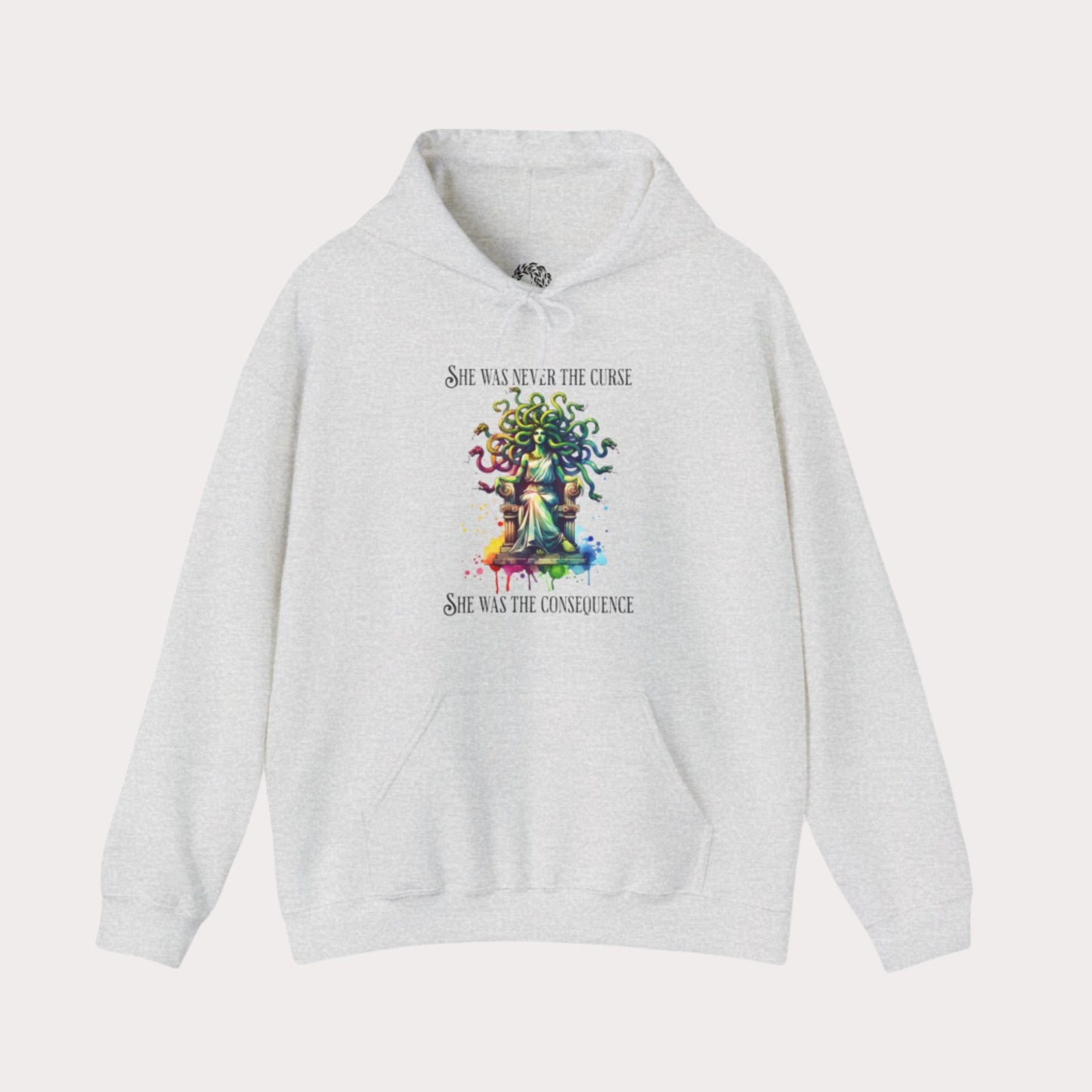 “She was never the curse—she was the consequence” Medusa Graphic Unisex Heavy Blend™ Hooded Sweatshirt
