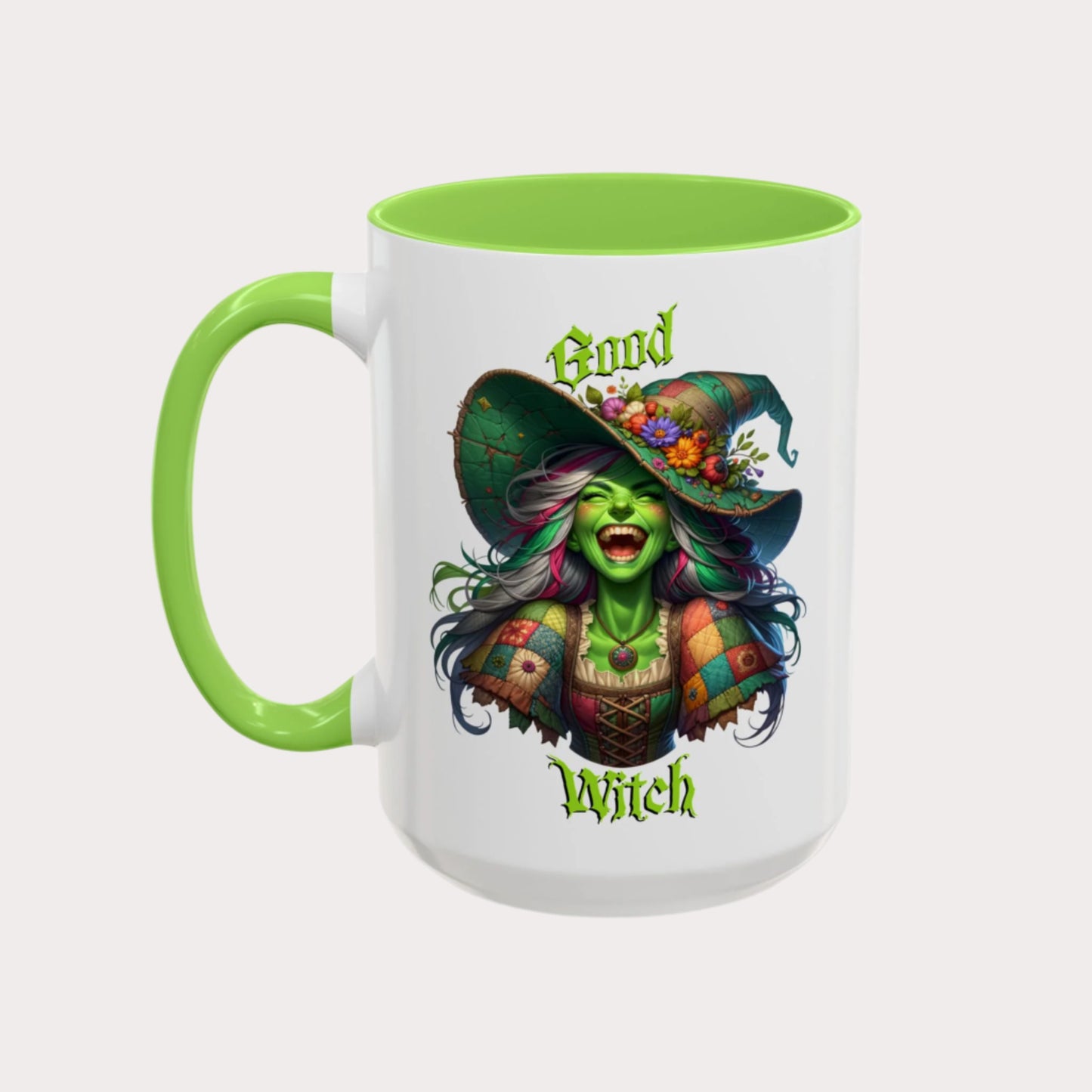 The Faegrin—'Good Witch' 'Bad Witch' 15oz Ceramic Duality Mug - Enchanting Drinkware for the Mystical Soul