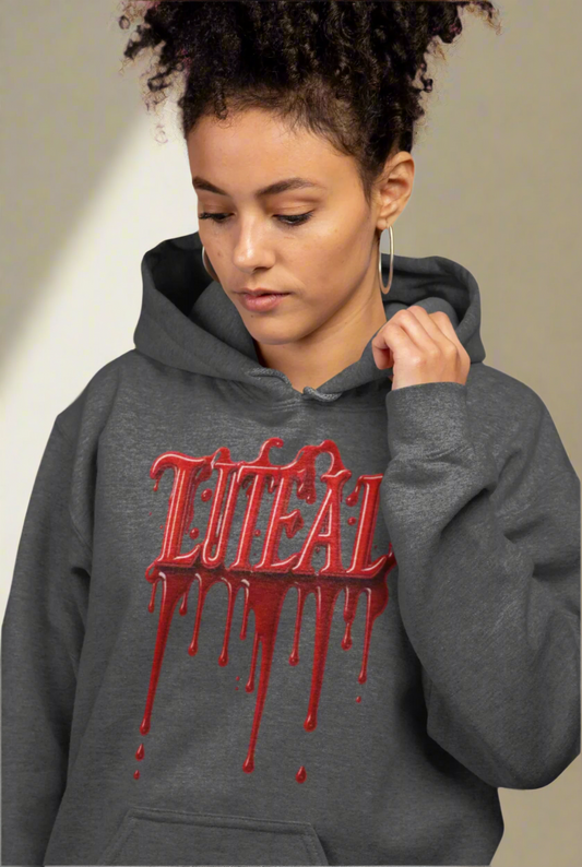'LUTEAL' Phase Blood Drip Heavy Blend™ Hoodie - Casual and Edgy Wear for Everyday Comfort