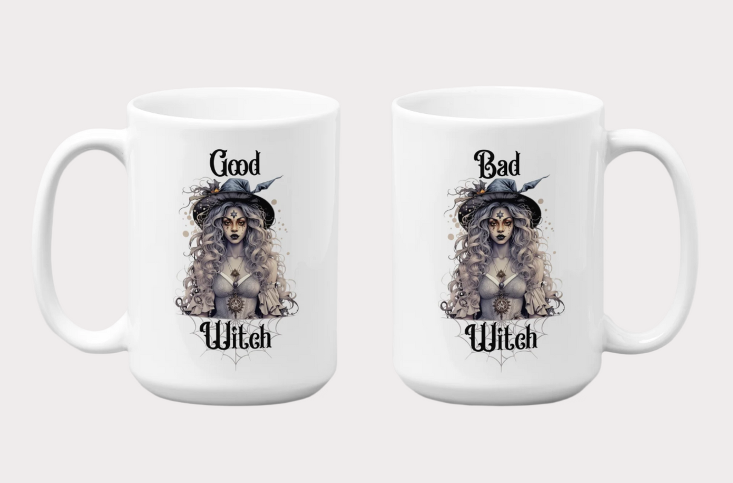 The Umbra—'Good Witch' 'Bad Witch' 15oz Duality Mug - Enchanting Drinkware for the Mystical Soul