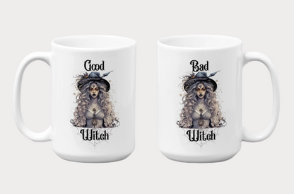 The Umbra—'Good Witch' 'Bad Witch' 15oz Duality Mug - Enchanting Drinkware for the Mystical Soul