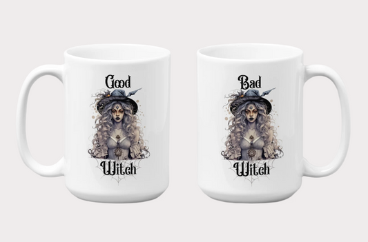 The Umbra—'Good Witch' 'Bad Witch' 15oz Duality Mug - Enchanting Drinkware for the Mystical Soul