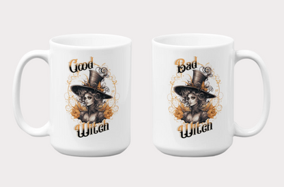 The Hatter—'Good Witch' 'Bad Witch' 15oz Duality Mug - Enchanting Drinkware for the Mystical Soul