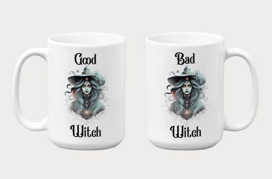 The Oya—'Good Witch' 'Bad Witch' 15oz Duality Mug - Enchanting Drinkware for the Mystical Soul