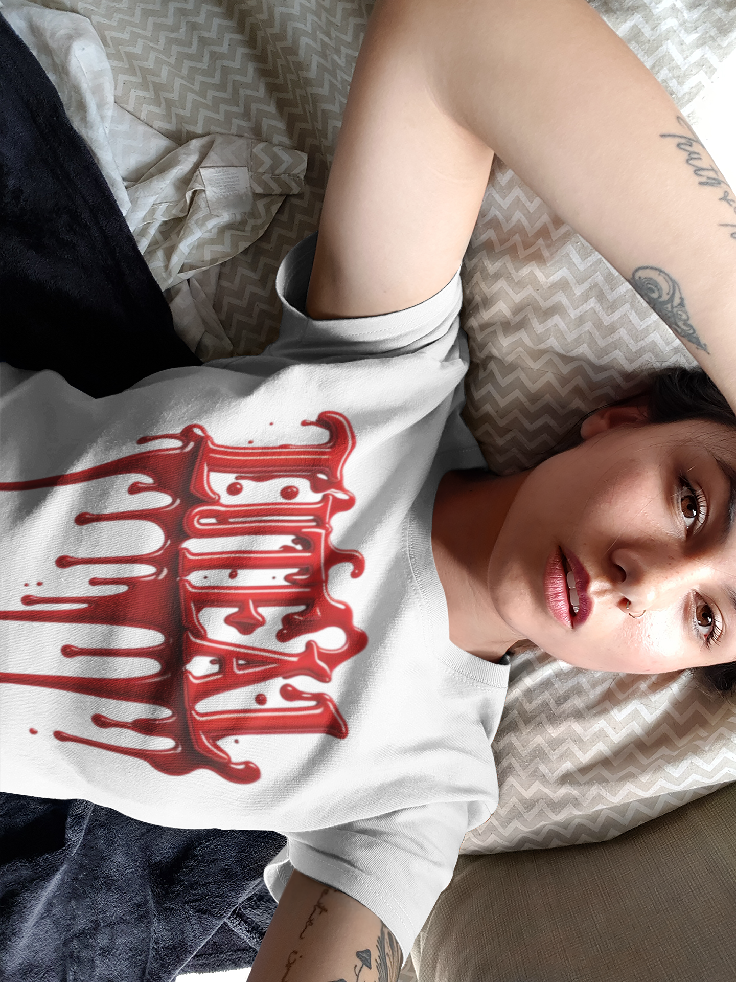 🩸 LUTEAL Blood Drop Tee – Own Your Flow | Dripping Letters Graphic T-Shirt | Casual Wear
