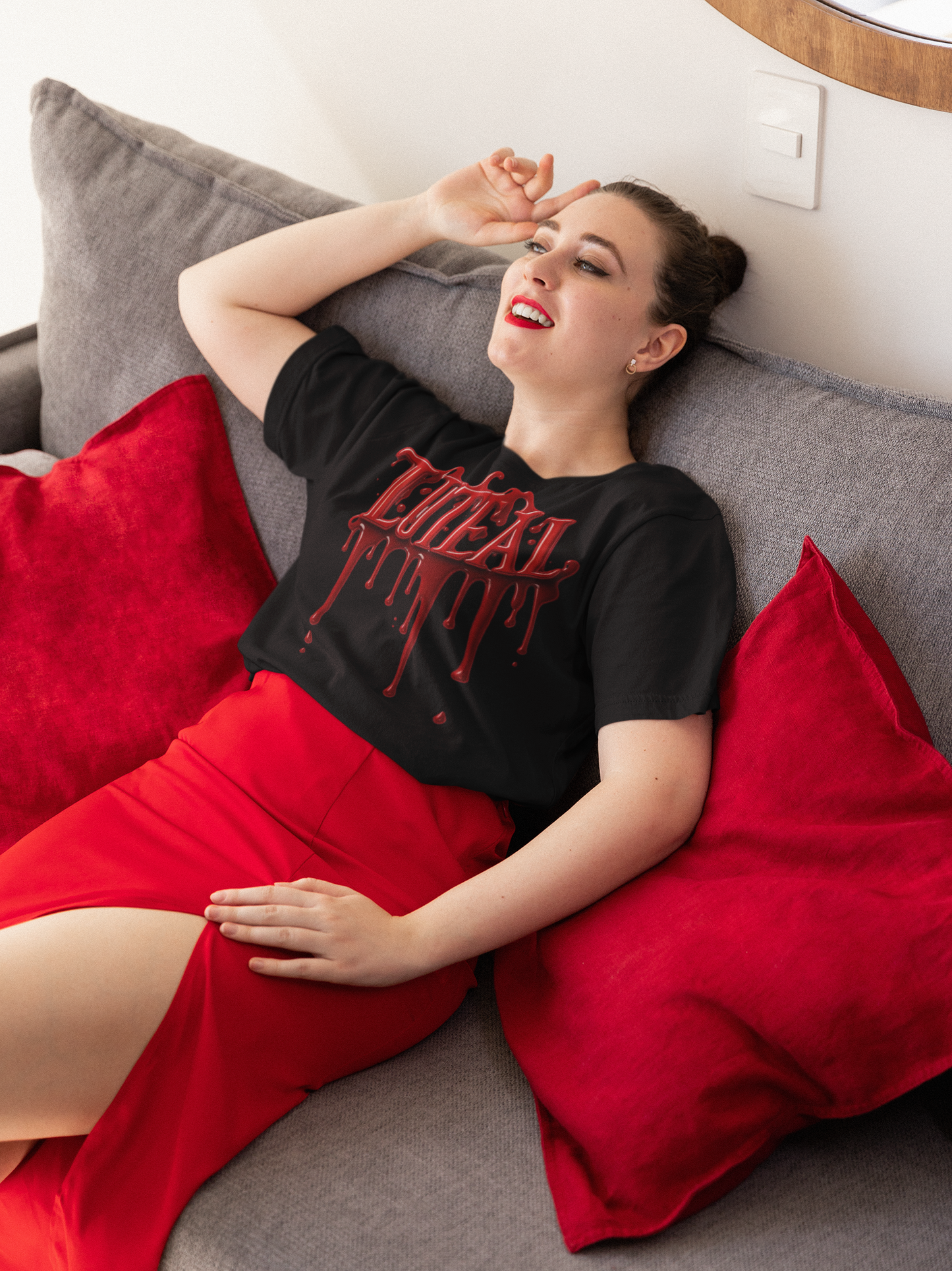 🩸 LUTEAL Blood Drop Tee – Own Your Flow | Dripping Letters Graphic T-Shirt | Casual Wear
