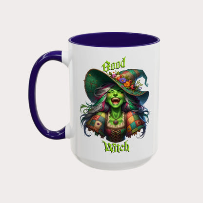 The Faegrin—'Good Witch' 'Bad Witch' 15oz Ceramic Duality Mug - Enchanting Drinkware for the Mystical Soul