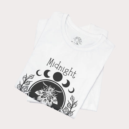 'Midnight Butterfly' Unisex Short Sleeve Moon Phase Moth Crystal Ball Casual Wear T-Shirt
